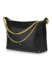 Black imitation leather handbag TOREC-0988-99(Z24)-03