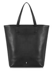 Czarna skórzana torebka shopper TORES-0850E-99(Z25) - widok produktu z przodu na białym tle. 
