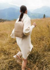 Beige leather women's backpack TORES-0898B-81(Z24)-09