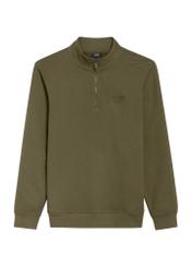 Bluza męska bez kaptura w kolorze khaki BLZMT-0067-55(Z25) - widok produktu z przodu na białym tle.