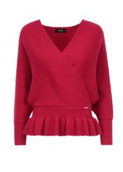 Czerwony sweter damski z taliowaniem SWEDT-0126-42(Z22)-06