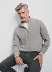 Gray men's sweater with zipper SWEMT-0137-91(Z24) pic. 2