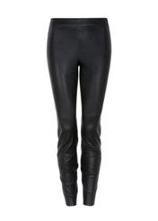 Women's black leather leggings SPODS-0030-1378(W24)-02