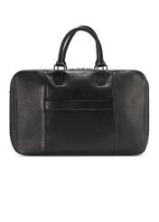 Czarna duża skórzana torba męska TORMS-0489-99(W26) - widok produktu z tyłu, na białym tle. 