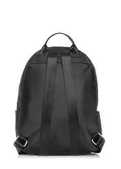 Czarny pikowany plecak damski TOREN-0265A-99(Z25) - widok produktu z tyłu na białym tle. 