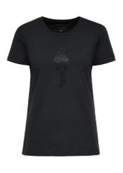 Black women's t-shirt with decorative oriole TSHDT-0130-99(Z24)-03