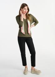 Khaki bluzka damska BLUDT-0156-55(W25)-02