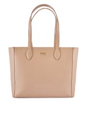Beżowa skórzana torebka shopper damska TORES-0971F-1B(W26)