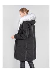 Czarna zimowa parka damska z kapturem KURDT-0271-99(Z20)-03