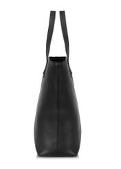 Black leather shopper bag TORES-0850A-99(W24)-03