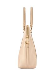 Beżowa damska torba na laptopa TOREC-1130-1A(W26) - widok produktu z boku, na białym tle.