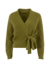 Sweter wiązany damski khaki SWEDT-0147-55(Z21)