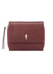 Mały rozkładany portfel damski skórzany PORES-0816-4C(W26), widok produktu z przodu na białym tle.