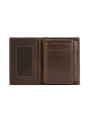 Skórzany portfel męski w kolorze brązowym PORMS-0672-89(Z25), widok produktu od środka na białym tle.-01
