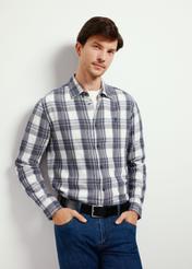 Cotton men's checkered shirt KOSMT-0329-69(Z24)-02