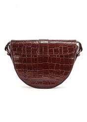 Brązowa skórzana torebka w stylu croco TORES-0707E-89(Z25)