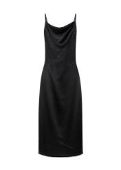 Czarna sukienka z satynowego materiału SUKDT-0218-99(W25)-04