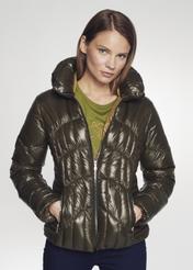 Women's quilted olive jacket KURDT-0320-54(Z21)-01