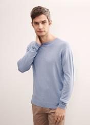 Niebieski sweter męski basic SWEMT-0127-61(W23)-02