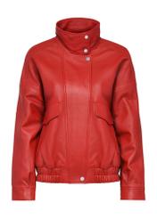 Red women's leather jacket KURDS-0488-2630(Z24)