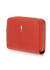 Mały czerwony portfel damski z paskiem POREC-0324-41(W23)