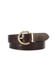 Dwustronny bordowo-czarny pasek damski PASDS-0175B-15(Z25)