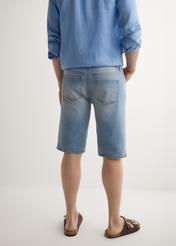 Niebieskie jeansowe szorty męskie SZOMT-0037-7B(W26)