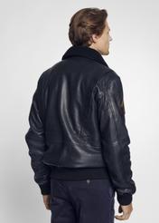 Czarna kurtka skórzana męska TOP GUN KURMS-0126-5391(Z24)-06