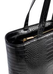 Czarna torebka shopper damska croco TOREC-0810-99(W23)-06