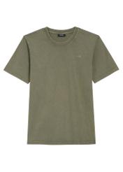 T-shirt męski w kolorze khaki TSHMT-0134-55(Z25), widok produktu od przodu na białym tle.