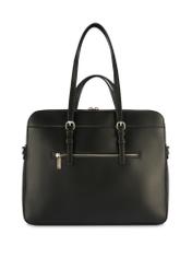 Czarna torebka damska na laptopa TOREC-1108-99(Z25), widok produktu od tyłu na białym tle.