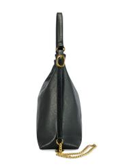 Czarna torebka damska shopper TOREC-1083-99(Z25), widok produktu od boku na białym tle.
