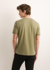 Jasnozielony bawełniany gładki T-shirt męski TSHMT-0155-8A(Z26)
