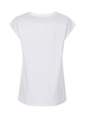 Biały T-shirt ze złotym nadrukiem damski TSHDT-0087-11(W22)-03