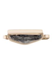 Beżowa skórzana listonoszka damska TORES-1122E-1B(W26), widok produktu w środku na białym tle.