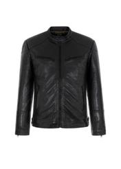 Men's leather jacket with a delicate collar KURMS-0246-5369(Z21)-05