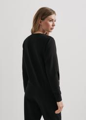 Czarna bluza damska na suwak BLZDT-0086A-99(W24)