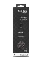 Pokrowiec na dużą walizkę z monogramem AW-013-0001-98-L(W25), widok produktu w opakowaniu na białym tle.