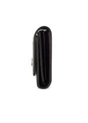 Czarny duży portfel damski z monogramem POREC-0421-98(Z25) - widok produktu z boku na białym tle.