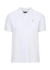 Biała koszulka polo basic męska POLMT-0065-11(W24)