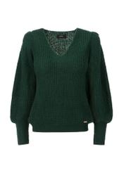 Zielony sweter damski w serek SWEDT-0183-54(Z23)