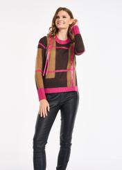 Sweter damski z ozdobnymi tasiemkami SWEDT-0141-89(Z22)