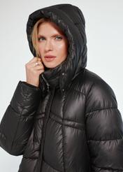 Black long winter jacket for women KURDT-0530-99(Z24)-03