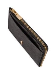 Czarny mały skórzany portfel damski PORES-0978R-9I(W26), zbliżenie na detal produktu na białym tle.