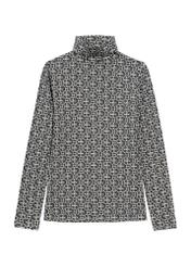 Szara bluzka damska z monogramem LSLDT-0053-96(Z25), widok produktu z przodu na białym tle.