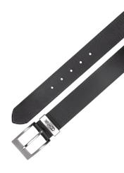 Navy blue leather men's belt PASMS-0127B-69(Z24)