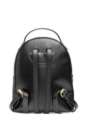 Mały czarny plecak damski TOREC-1128-99(W26), widok produktu od tyłu na białym tle.