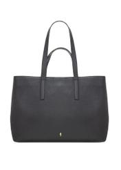 Czarna skórzana torebka shopper TORES-1281-99(W26) - widok produktu z przodu, na białym tle. 