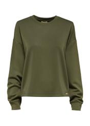 Bluza damska khaki BLZDT-0112-55(W25) - widok bluzy z przodu na białym tle. 