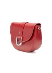 Czerwona klasyczna torebka damska TOREC-0879B-41(Z25), widok produktu skosem na białym tle.